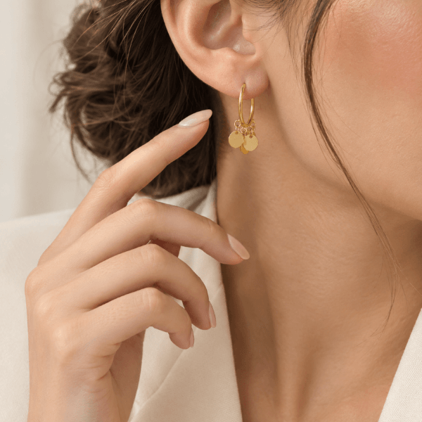 گوشواره طلا حلقه‌ای پولکی
